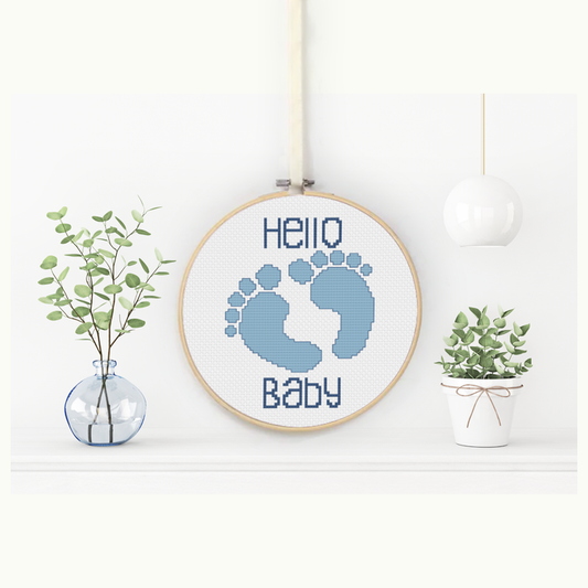 Baby Boy Cross Stitch Pattern by Peppermint Purple