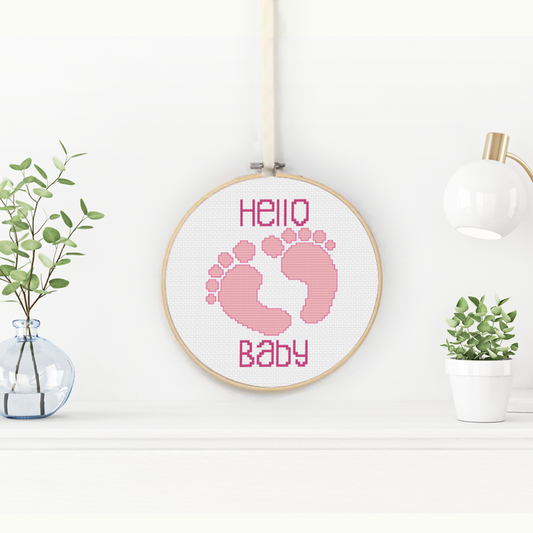 Baby Girl Cross Stitch Pattern by Peppermint Purple