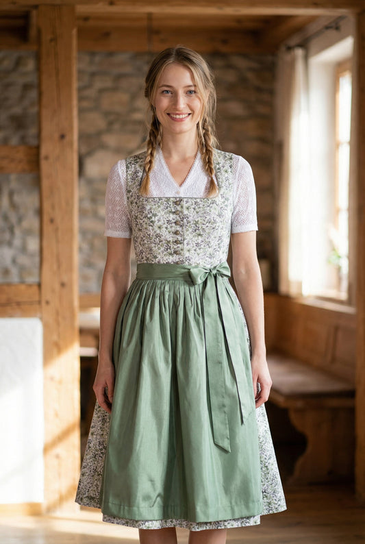 Berwin Long Dirndl 2pcs. 70cm "Anna" green