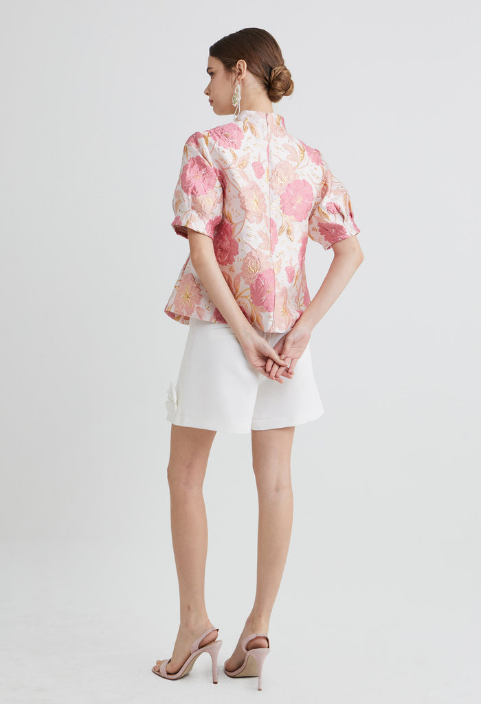 Bloom Peony Jacquard Top