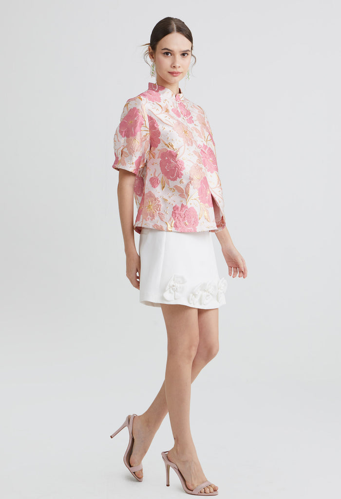 Bloom Peony Jacquard Top