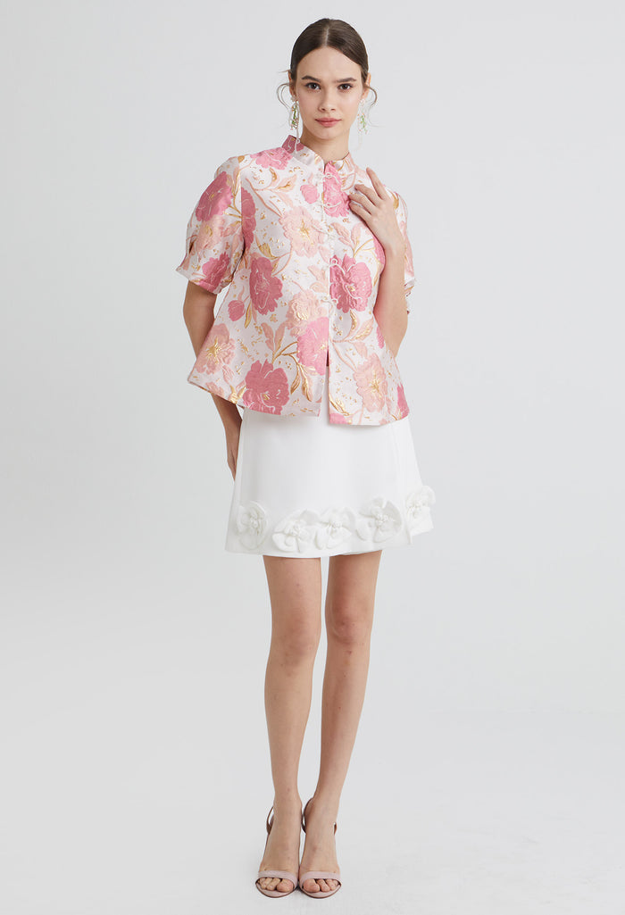 Bloom Peony Jacquard Top