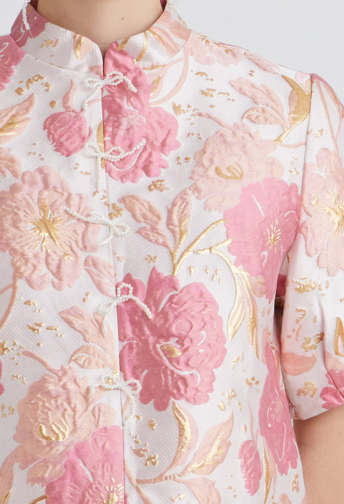 Bloom Peony Jacquard Top