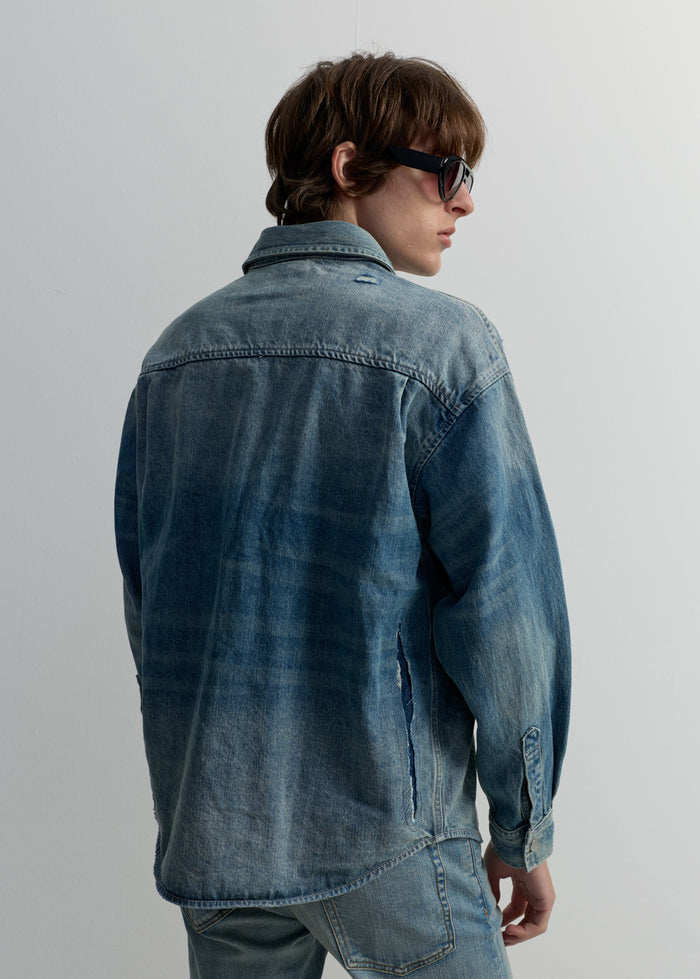 BLUE WASHED DENIM SHIRT
