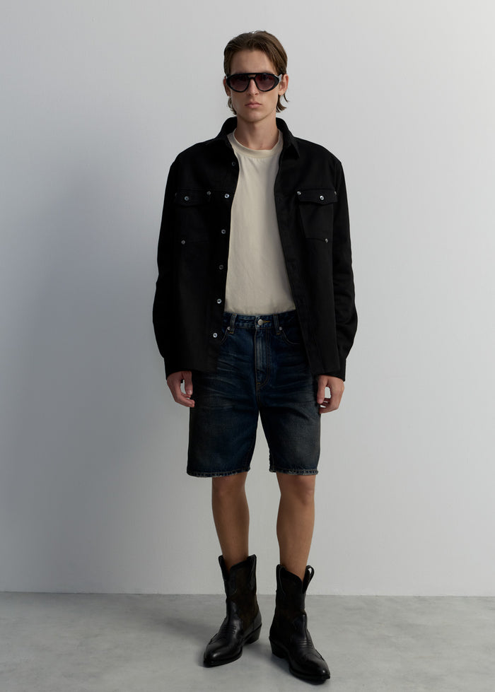BLUE WASHED JEANS SHORTS
