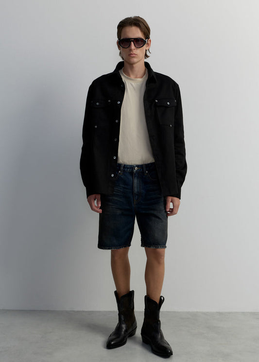 BLUE WASHED JEANS SHORTS