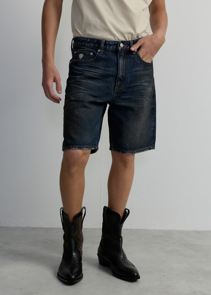 BLUE WASHED JEANS SHORTS
