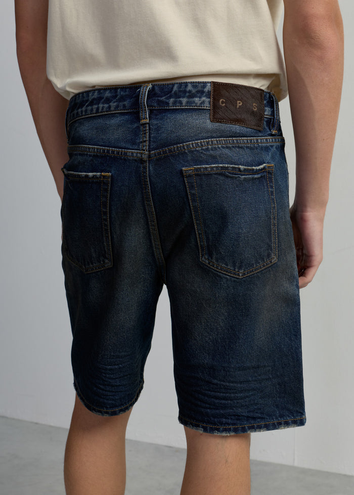 BLUE WASHED JEANS SHORTS