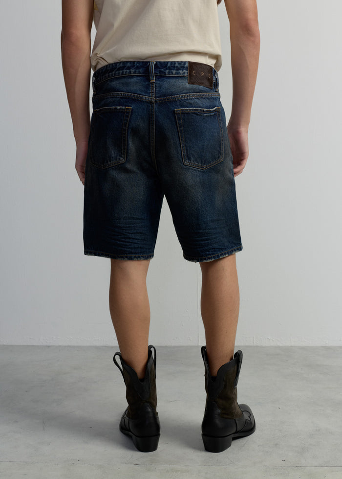 BLUE WASHED JEANS SHORTS