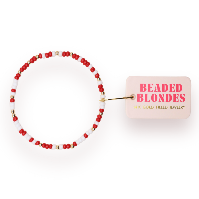 Bracelet Sprinkle Crimson Red & White