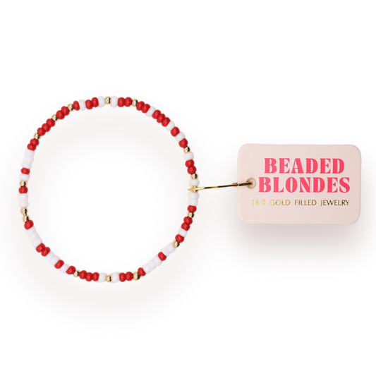 Bracelet Sprinkle Crimson Red & White