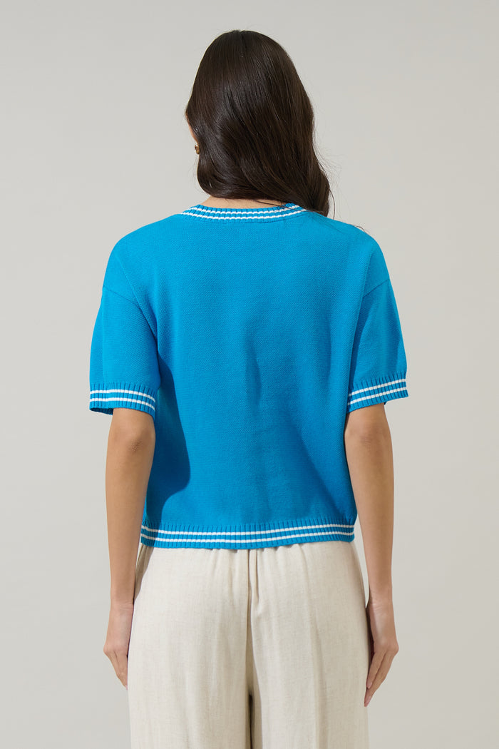 Brissy Cherry Drop Shoulder Sweater Top