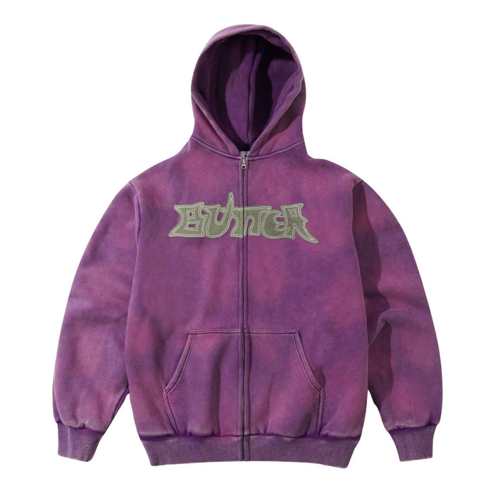 Butter Goods Encounter Zip Thru Hoodie Washed Purple