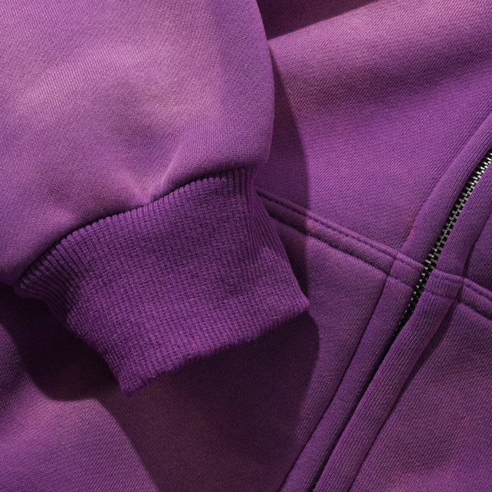 Butter Goods Encounter Zip Thru Hoodie Washed Purple