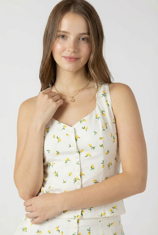 Button Front Halter Top