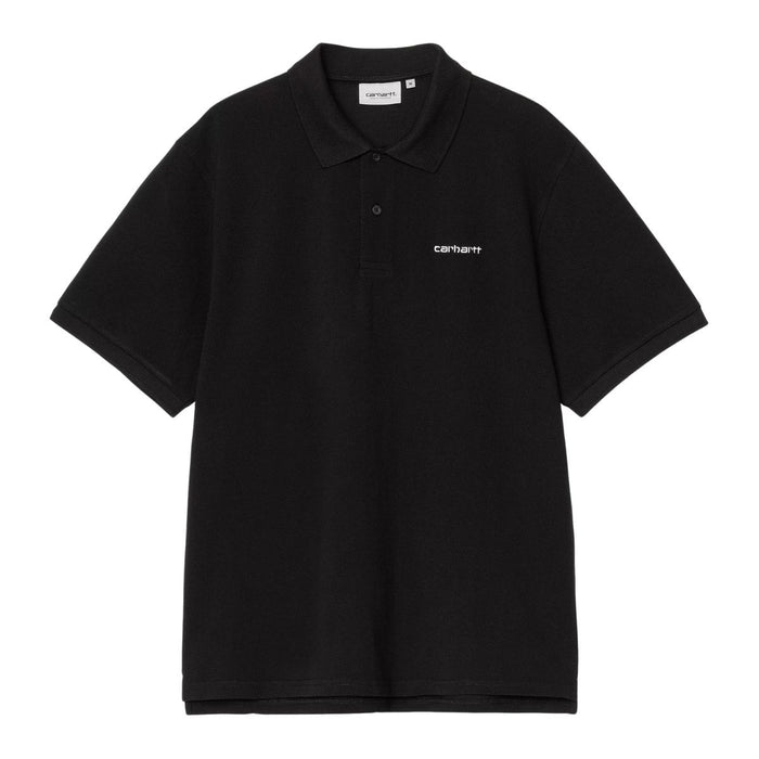 Carhartt WIP Carhartt Script Polo T-Shirt Black/White