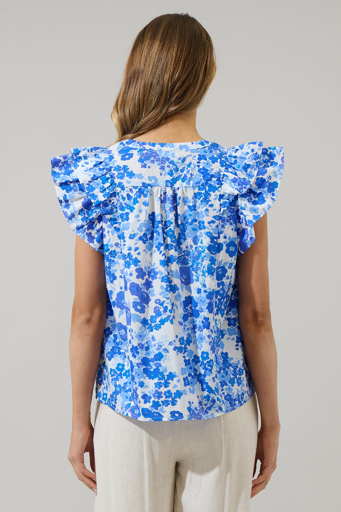 Carli Floral Sammi Button Down Ruffle Top