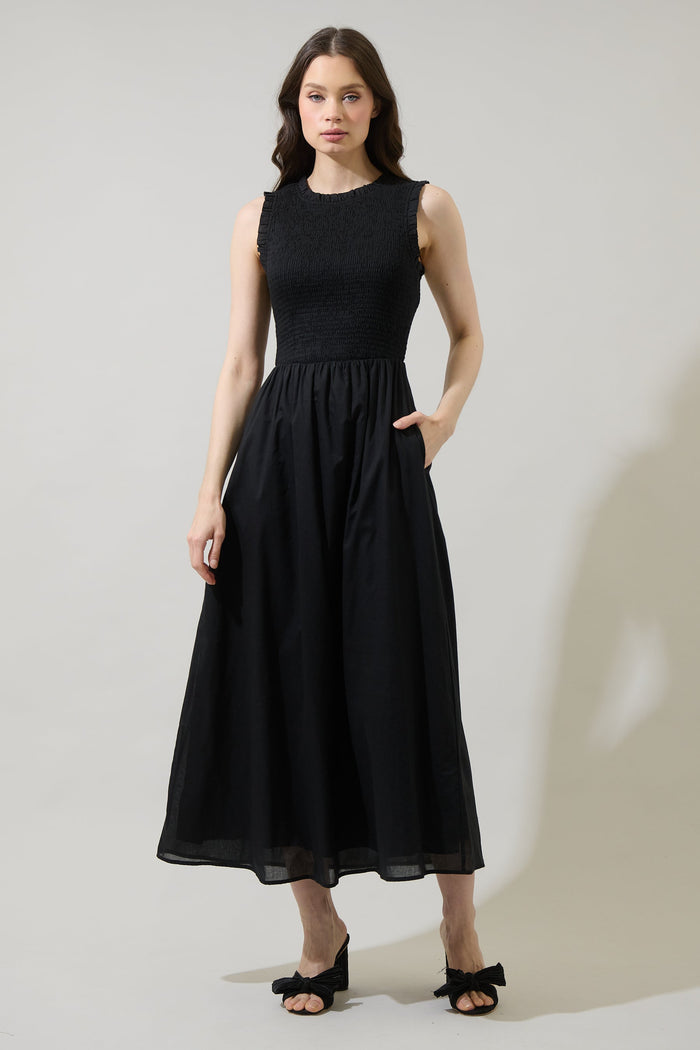 Cecil Smocked Midi Dress