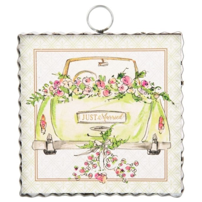 "Just Married" Car w/ Floral (Beck's)