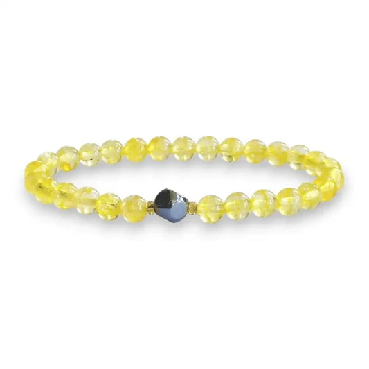 Citrine beaded bracelet, sunny gold 6mm natural stone beads