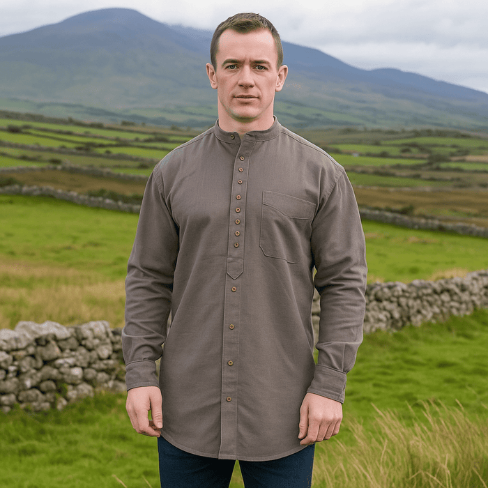 Civilian Grey Irish Grandfather Shirt