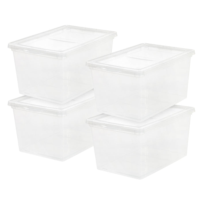 Clear Storage Box   4 Pack - 58 QT - IRIS USA