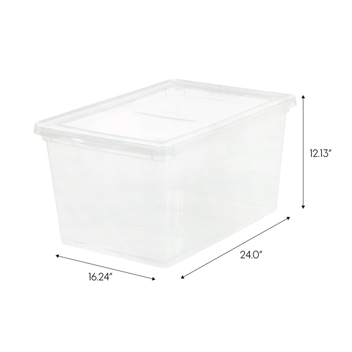 Clear Storage Box   4 Pack - 58 QT - IRIS USA