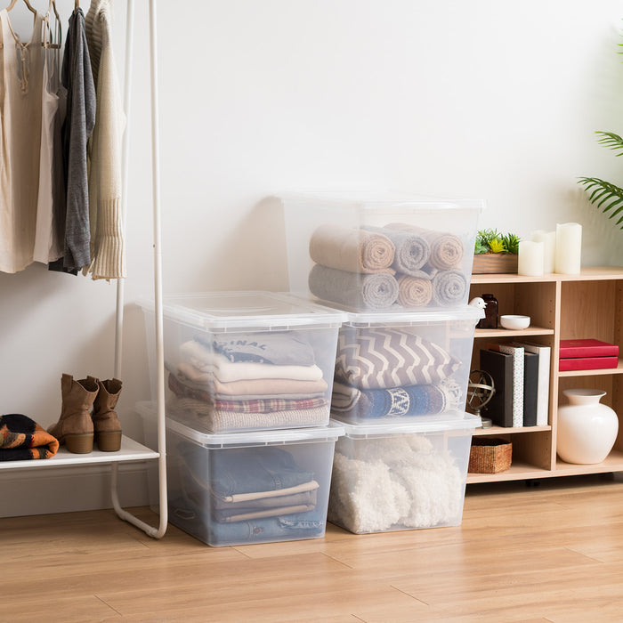 Clear Storage Box   4 Pack - 58 QT - IRIS USA