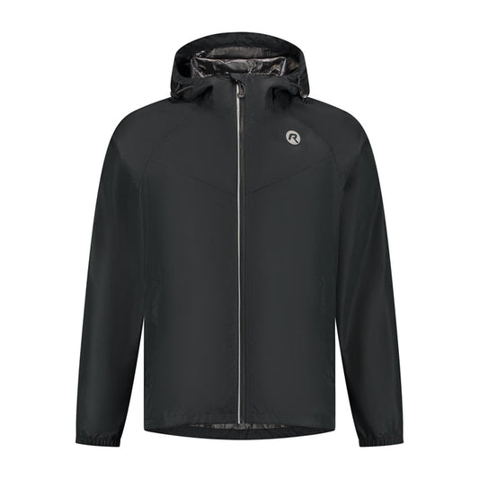 Rogelli Core Commuter regenjas unisex zwart voorkant.