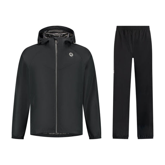 Rogelli Core Commuter regenpak unisex zwart voorkant.