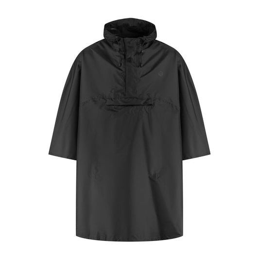 Rogelli Core regenponcho unisex zwart voorkant.