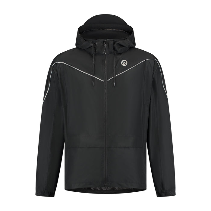 Rogelli Essential Commuter regenjas zwart voorkant.
