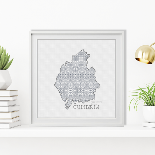 Cumbria Blackwork Pattern by Peppermint Purple