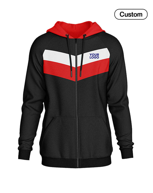 Custom Full-Zip Hoodie - Chevron Vector - Personalized Hoodie - UNISWIFT USA
