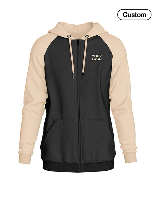 Custom Full-Zip Hoodie - Raglan Solid - Personalized Wear - UNISWIFT USA
