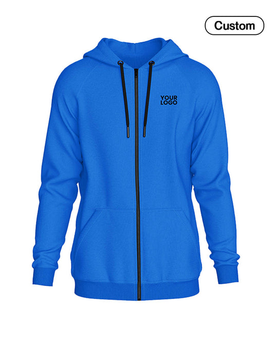 Custom Full-Zip Hoodie - Solid Color Style - Personalized Top - UNISWIFT USA