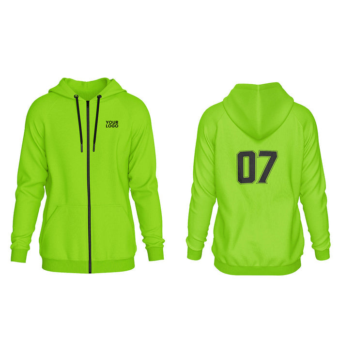 Custom Full-Zip Hoodie - Solid Design - Personalized Top - UNISWIFT USA
