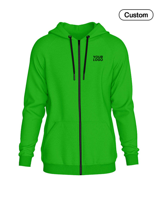 Custom Full-Zip Hoodie - Solid Design - Personalized Wear - UNISWIFT USA