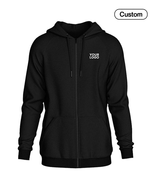 Custom Full-Zip Hoodie - Solid Design - Personalized Zip-Up - UNISWIFT USA