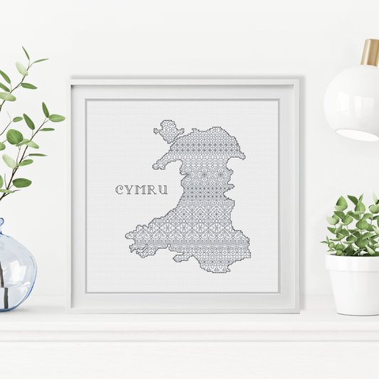 Cymru - Wales Blackwork Pattern by Peppermint Purple