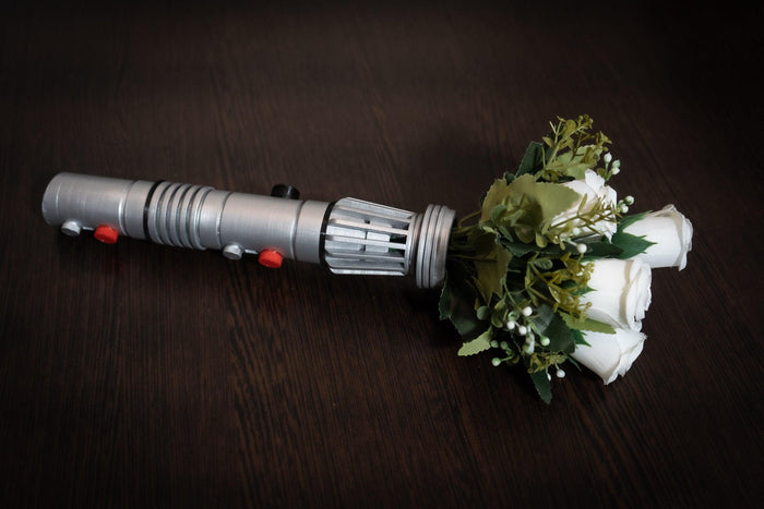 Star Wars Inspired Bridal Bouquet Holder | Wedding Bouquet Lightsaber Holder | Darth Maul Lightsaber Bouquet Holder | star wars wedding - 3DPrintProps