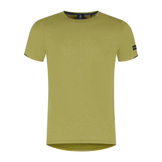 Rogelli Distance hardloopshirt korte mouw heren donkergeel voorkant.