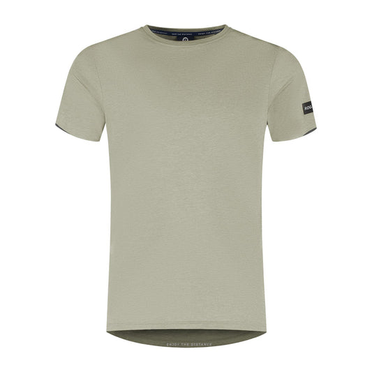 Rogelli Distance hardloopshirt korte mouw heren taupe voorkant.