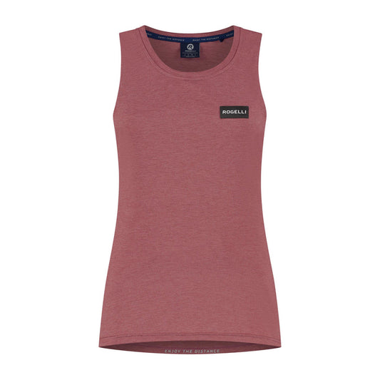 Rogelli Distance mouwloos hardloopshirt dames chutney voorkant.