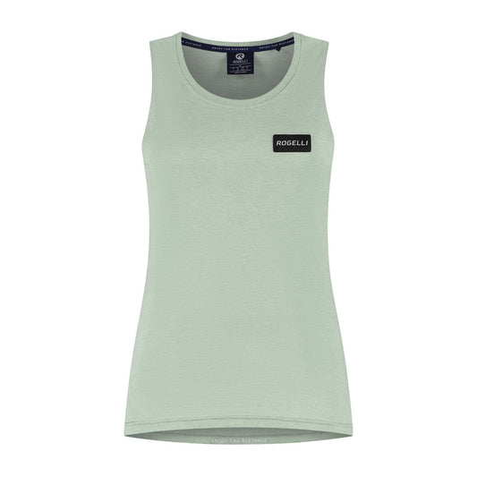 Rogelli Distance mouwloos hardloopshirt dames mintgroen voorkant.