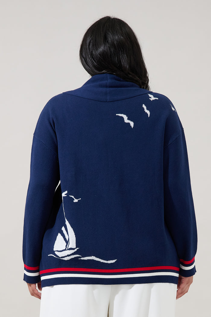 Dockside Shawl Collar Cardigan Curve