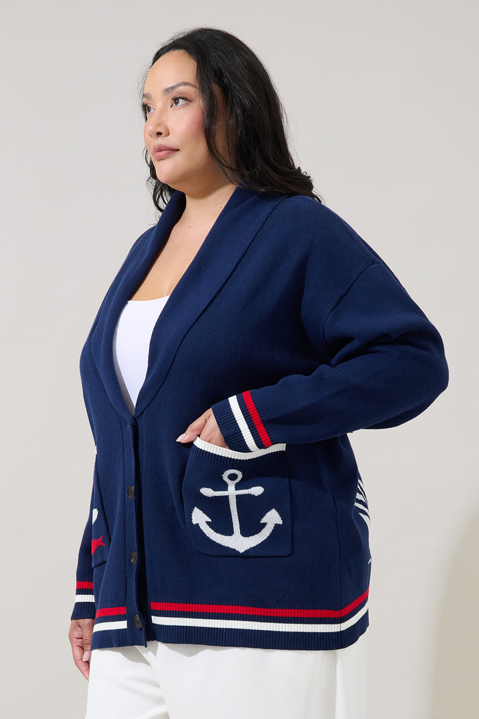 Dockside Shawl Collar Cardigan Curve