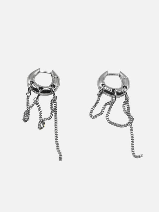 Dripping Chain Huggie Earrings - Brass + Sterling Silver Plating