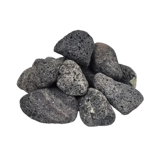 Druid Nano Boulder — dark gray porous volcanic rock with rough texture