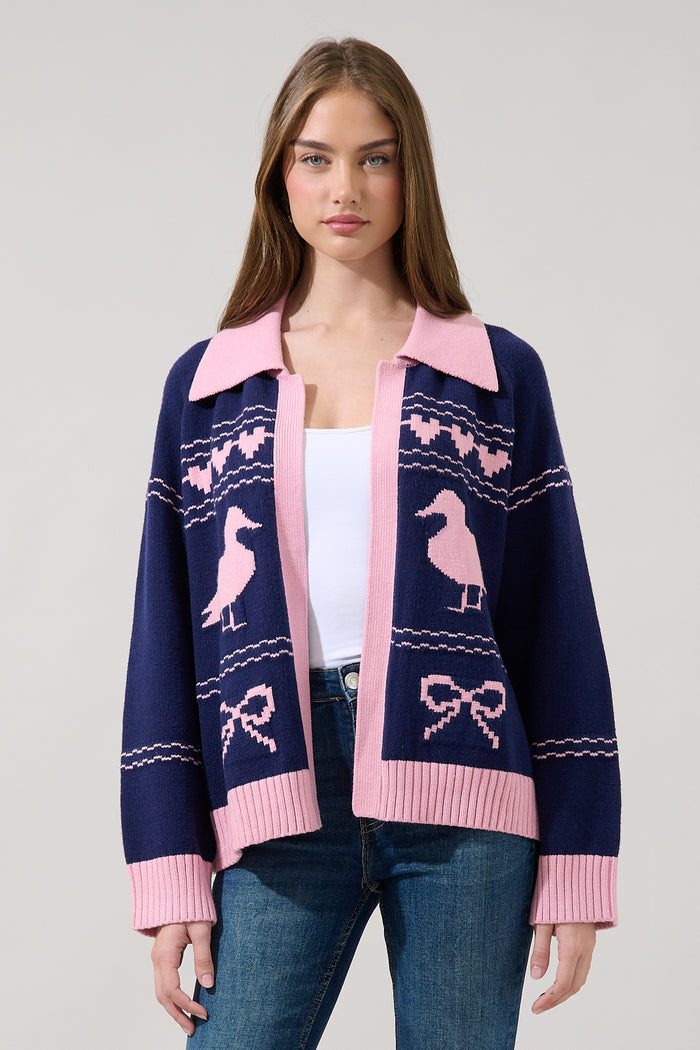 Duck Pond Contrast Long Sleeve Sweater